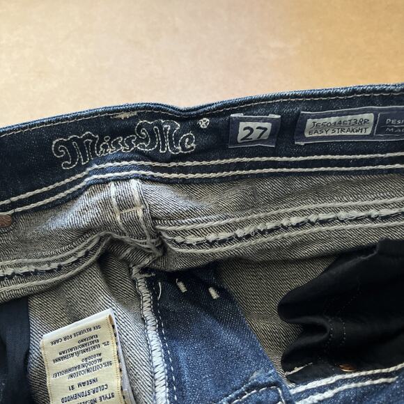 Miss Me Easy Straight Denim Jeans 27x31 Stonewood Size 27 JE5014ET38R Buckle - Picture 11 of 16